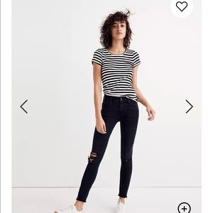Madewell 9" Mid-Rise Skinny Jeans in Black Sea